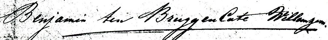 Handtekening Benjamin ten Bruggencate Willemsz, 25 Sep 1885