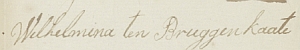 signature Willemina ten Bruggenkate 1783